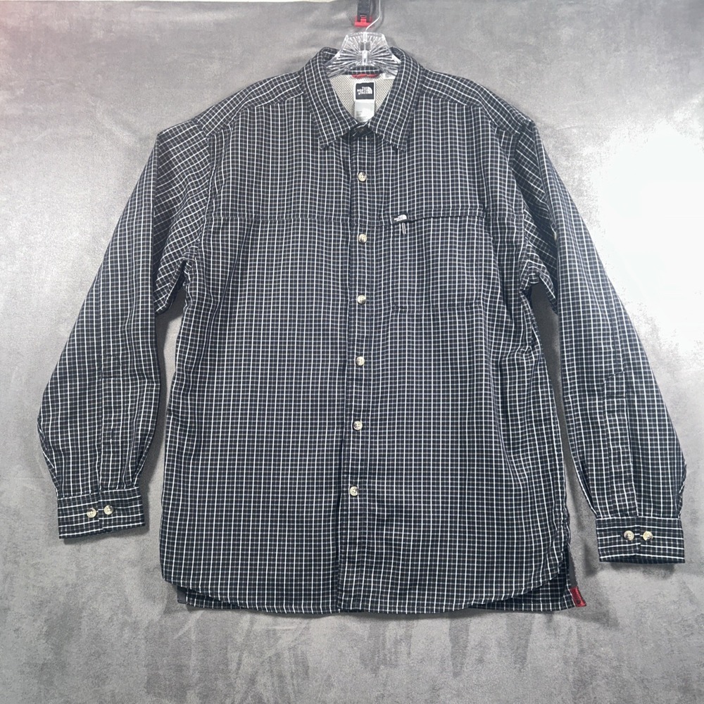 The North Face Shirt Mens M Multicolor Check Travel Hiking Zip Pocket